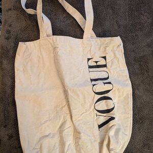 Vogue Cream Canvas Tote Bag
